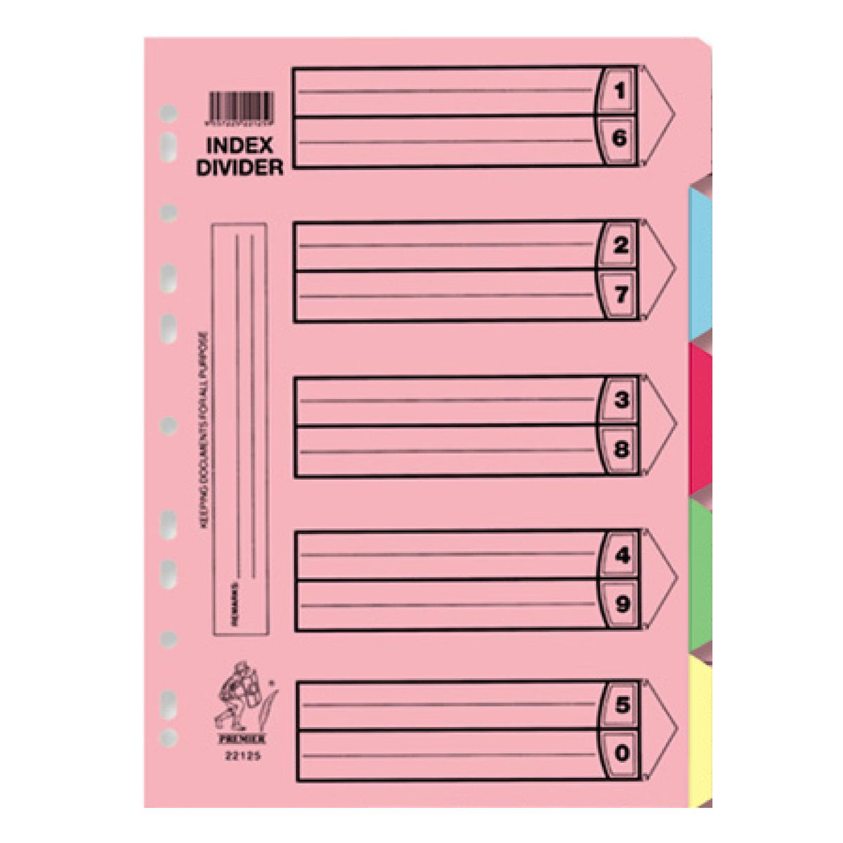 File Separator / Index Cardboard [5-Part] A5 Premier