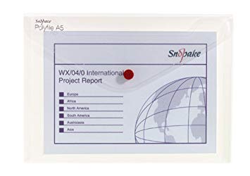 Polyfile / Envelope Button File Clear A5 Snopake (5-Pack)
