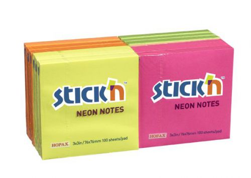 STICKN Neon Notes 76x76mm 100 Sheets