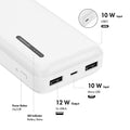 Powerbank 20,000 mAh, 2x USB-A, 1x USB-C, White
