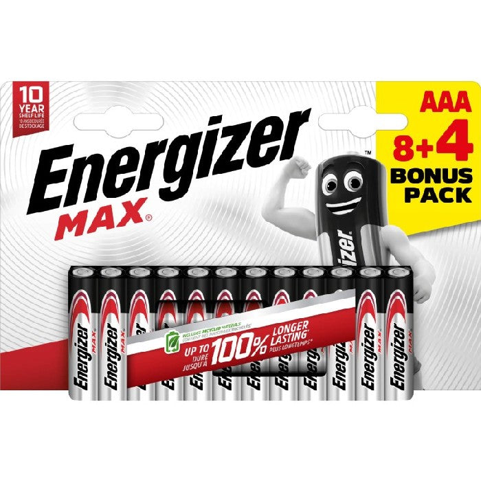 Energizer Alkaline Max AAA/LR03 8+4 Bonus Pack