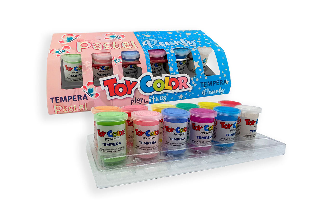Toy Color Pastel Pearly – 13-Piece Tempera Set