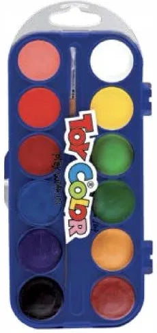 Toy Color Watercolour Paints 12 Colours with Brush