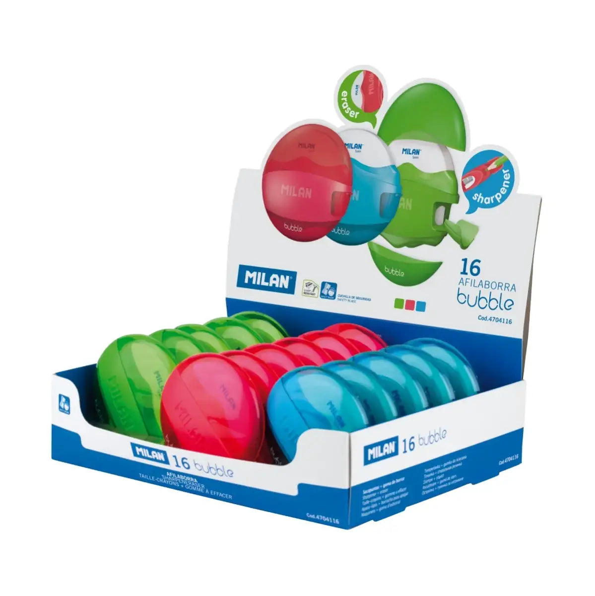 MILAN Eraser with Sharpener Bubble