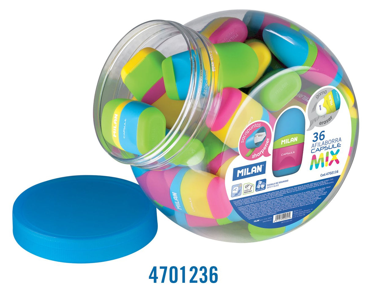 Milan Capsule Mix Sharpener-Eraser