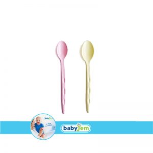 Babyjem 2 Piece Spoon Set Yellow and Pink