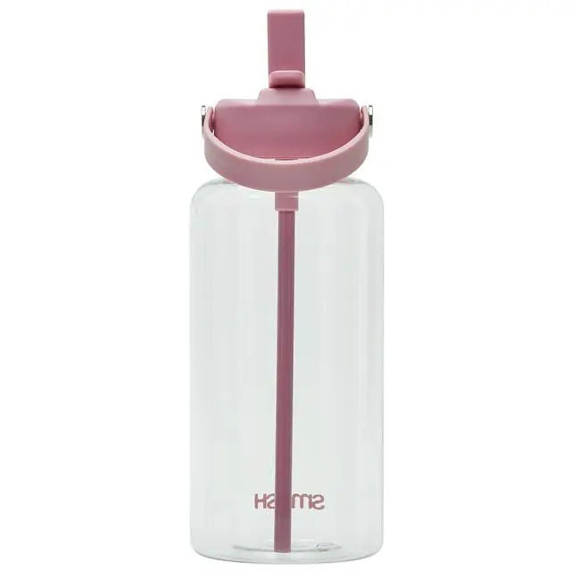Smash Pink Sipper Water Bottle Stainless Steel Straw 1L