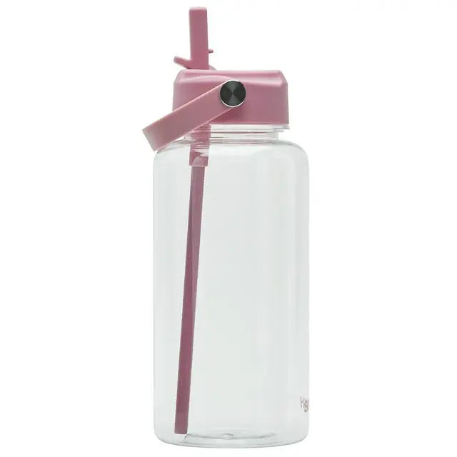Smash Pink Sipper Water Bottle Stainless Steel Straw 1L